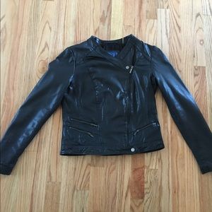 Cole Haan Black Leather Jacket Sz Small